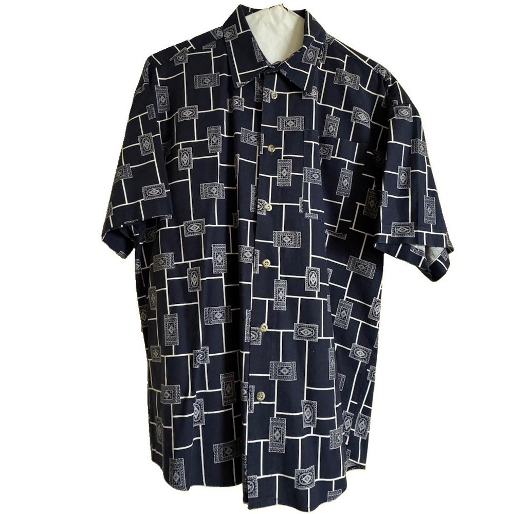 Bellini Men's Vintage Button Up Shirt Mens Size Medium Navy